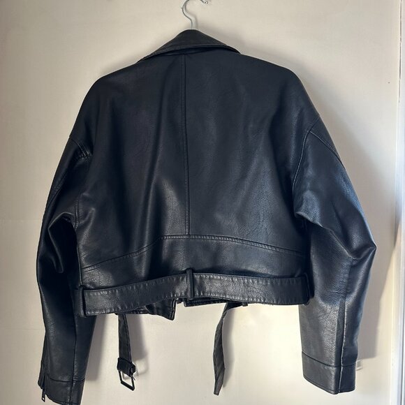 Levi's Cropped Drop Shoulder Leather Jacket - Picture 3 of 3